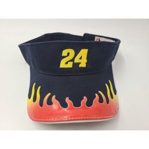 Vintage Youth Jeff Gordon #24 Flames Chase Sun Visor Adjustable Hat Cap NASCAR